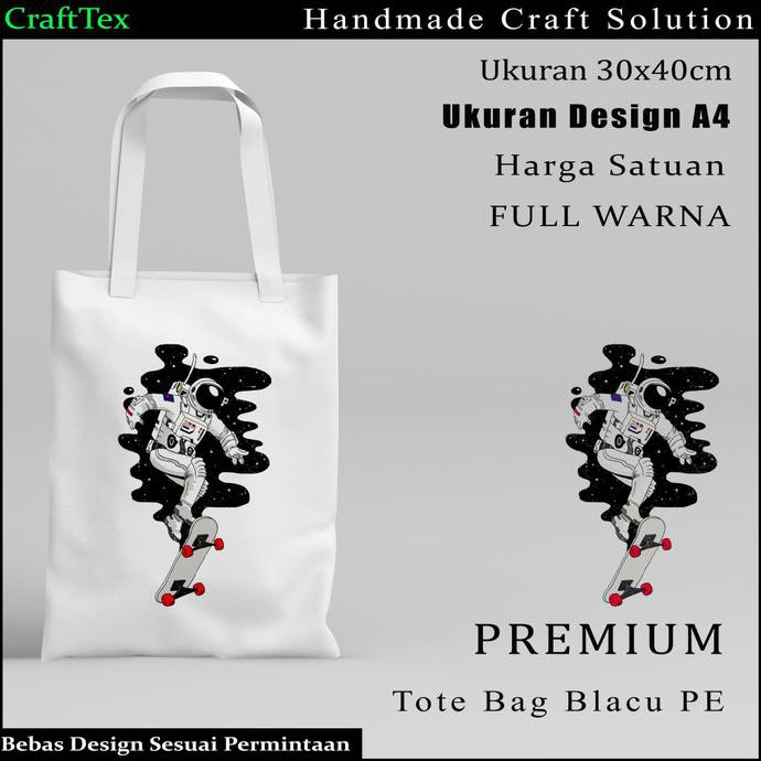 Promo tas tote bag remaja wanita>> Tas Tote Bag Blacu PE - Tas Jinjing Astronot Satuan TasToteCewek