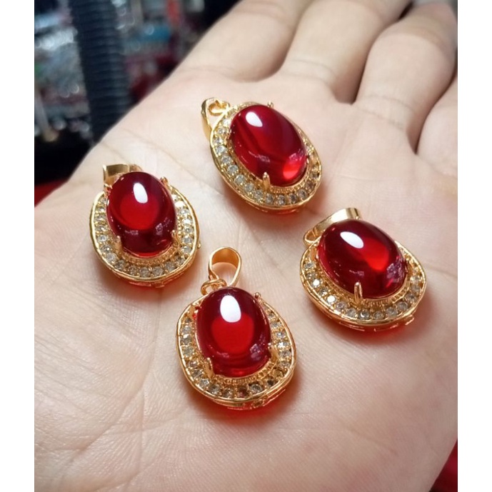 Liontin Batu Merah Siam Bangkok super keristal Qualiti termewah