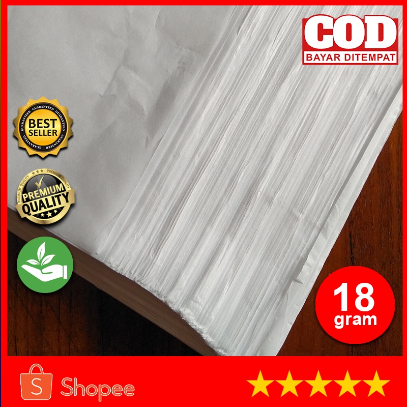 

KERTAS TISSUE SUPER WARNA PUTIH UKURAN 40X80 ISI 100 LEMBAR / SPESIAL BAHAN NGENCRING / AKSESORIS LAYANGAN / LAYANG-LAYANG INDONESIA//