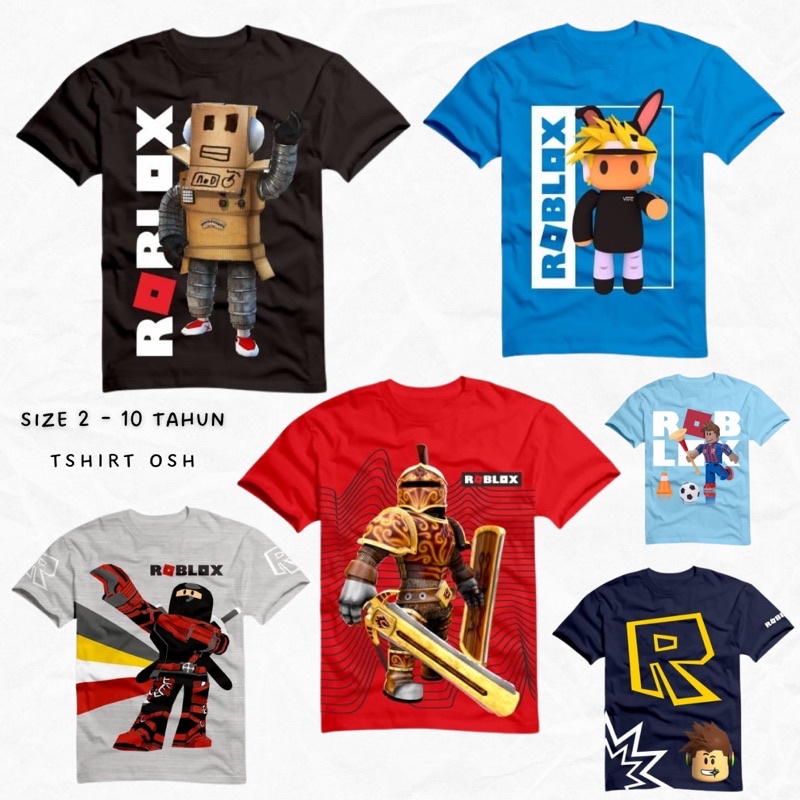 Kaos ANak Laki Laki Lengan Pendek Motif Roblox