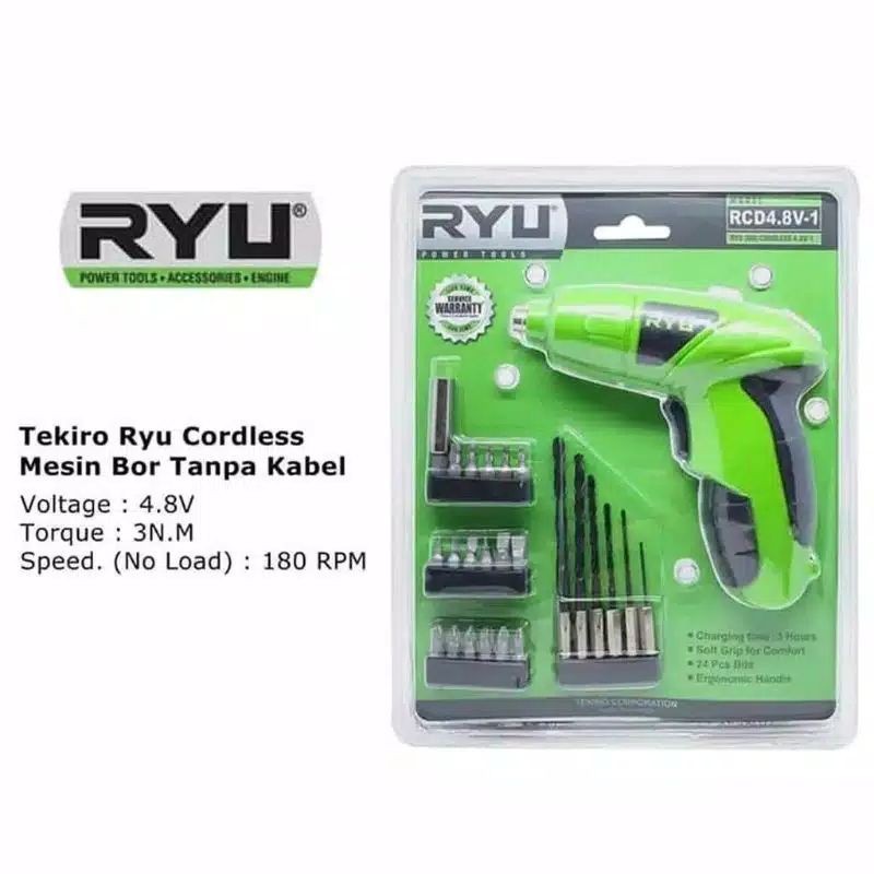 BOR CHARGER RYU cordles rcd 4,8V/BOR TANPA KABEL/BOR TANPA LISTRIk