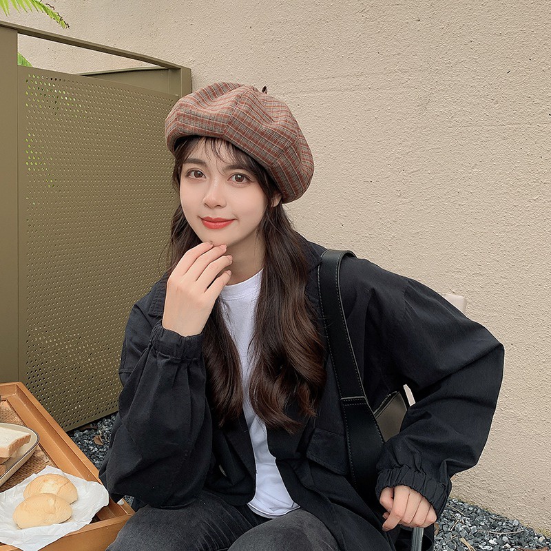 Topi Baret Warna Polos Gaya Perancis Untuk Wanita