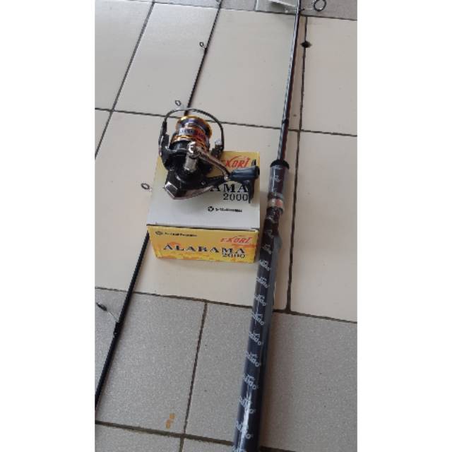 Joran set karbon solid 165 dan reel one way 2000