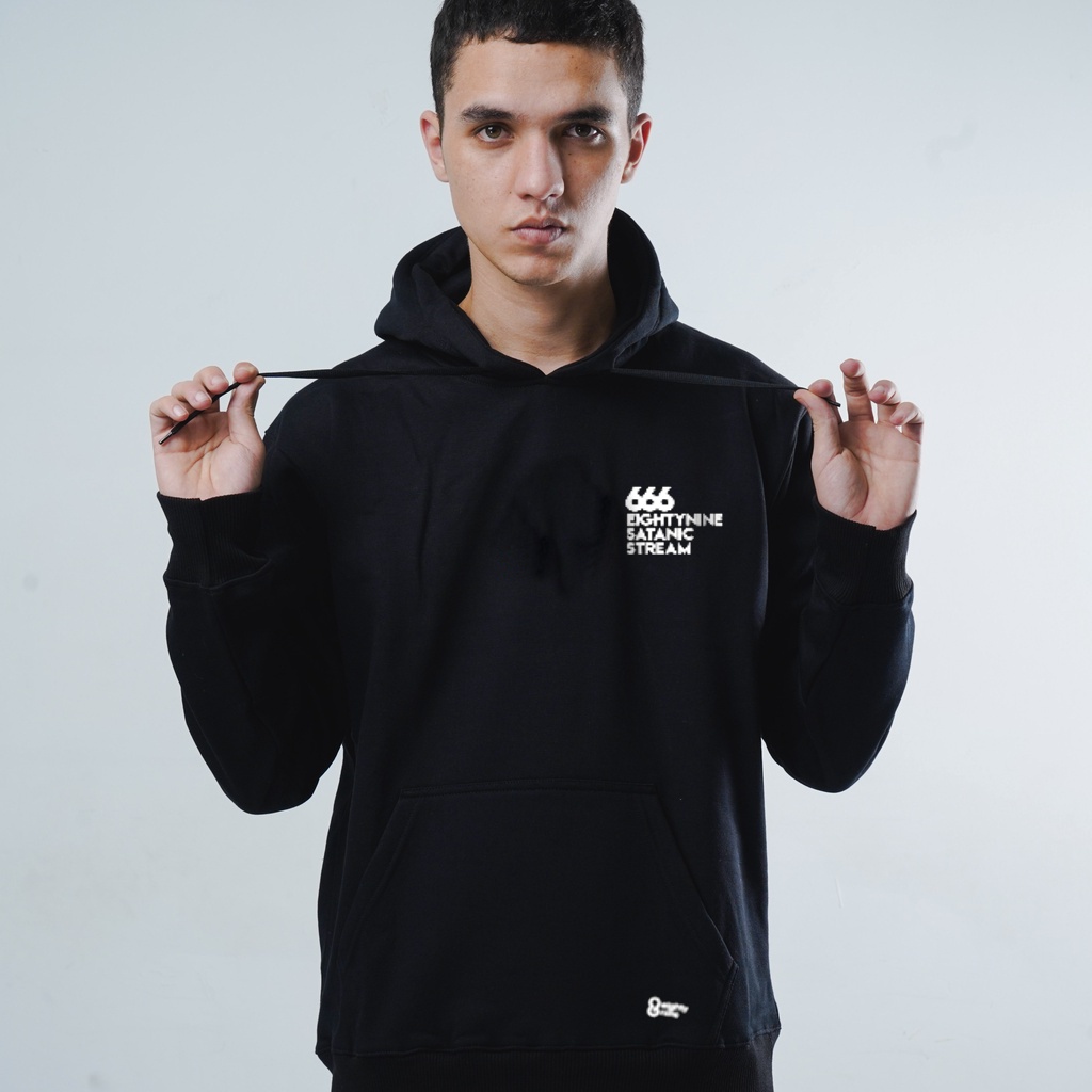 ( COD ) SWEATER HOODIE HITAM SATANIC STREAM PRIA WANITA TERLARIS JAKET HODIE ORIGINAL BRAND DISTRO