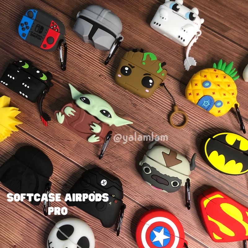 Case Airpods Pro Karakter Kartun 3D Softcase Mandalorian Spongebob Avatar Xbox Nintendo Shinchan (Bisa COD)