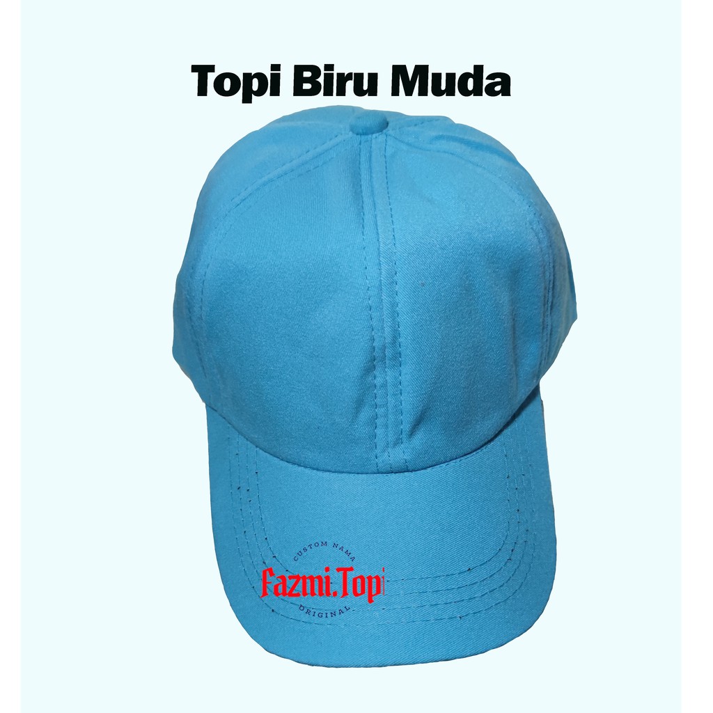 TOPI ANAK BASEBALL BISA POLOSAN ATAU BORDIR NAMA-Biru muda