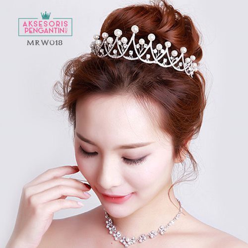 [PRODUK TERLARIS] CROWN WEDDING AKSESORIS RAMBUT MAHKOTA BRIDAL PENGANTIN MRW018