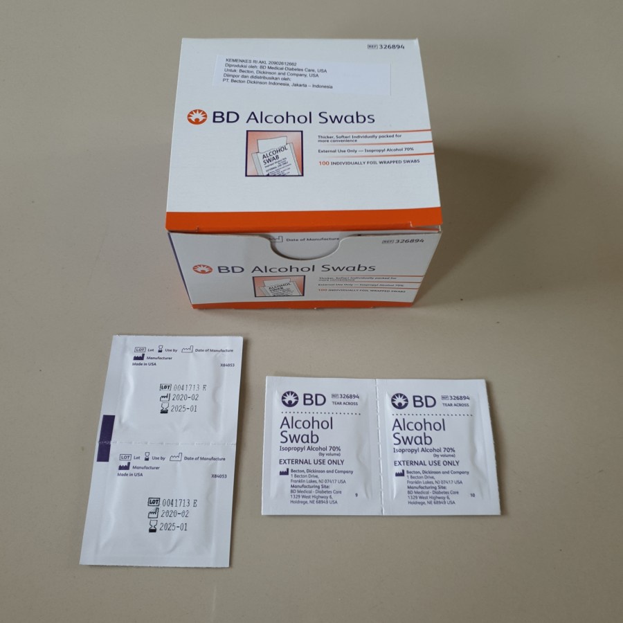 Alcohol Swab BD Tissue Alkohol Tisu Swabs Kapas Alkohol 70%