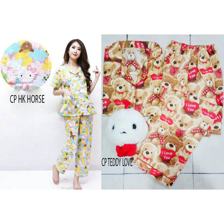 OKHISHOP Piyama  Pajamas CP sleepwear katun baju pendek 