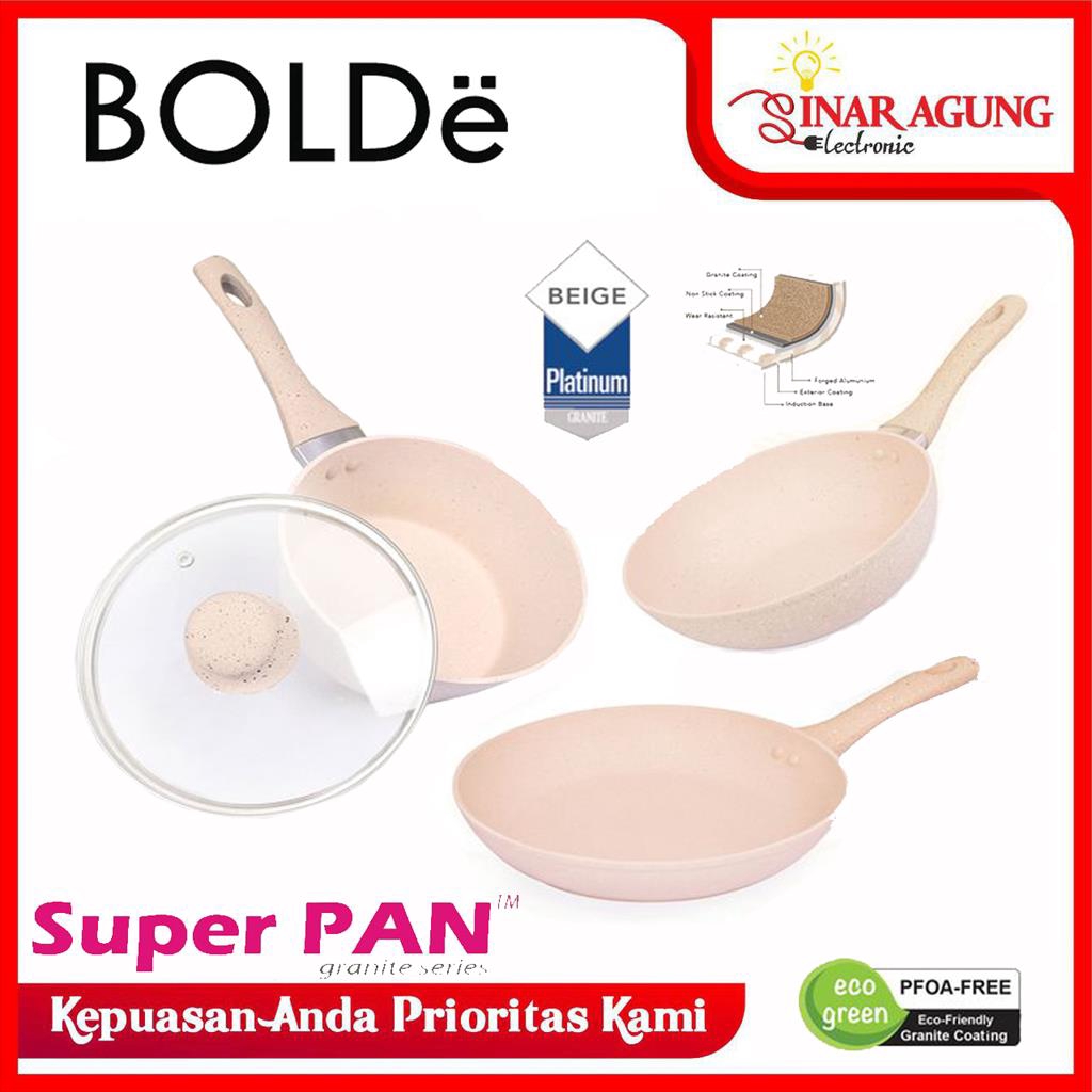 Super Pan BOLDe Panci Granite Ceramic Cookware 4 Set (100% ORI