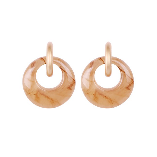 LRC Anting Tusuk Fashion Alloy Resin Ring Earrings F3599X