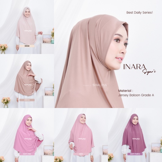 ShalihaFactory - Bergo Non Pet Jumbo Jersey Anti Tembem Tanpa Pet | Inara Hijab Syari