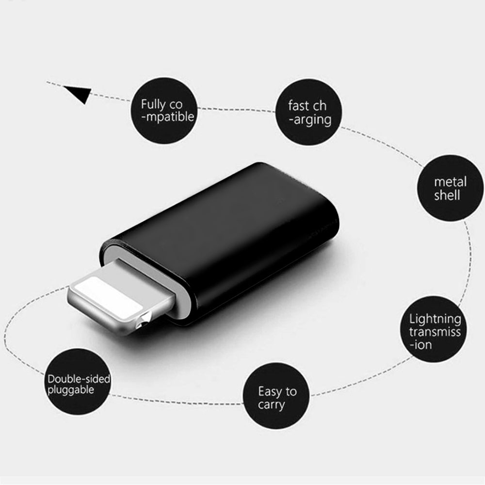 Kabel Data / Charger OTG 8Pin To Micro USB Untuk Handphone / Tablet