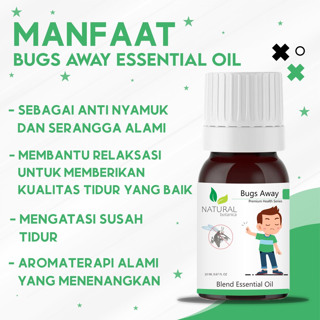 Natural Botanica Bugs Away Essential Oil Pure Minyak Esensial Atsiri Aroma Terapi Diffuser