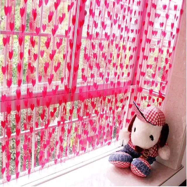 Medan Termurah Best seller Cantik Good quality Tirai benang motif love