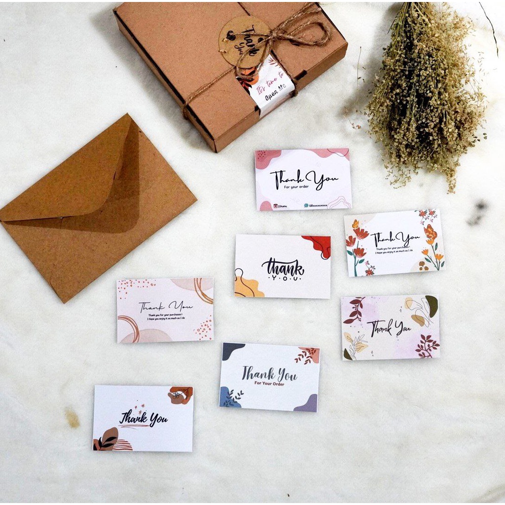 Thankyou card custom design 6x9 CM / kartu ucapan thank you card 004 TCM