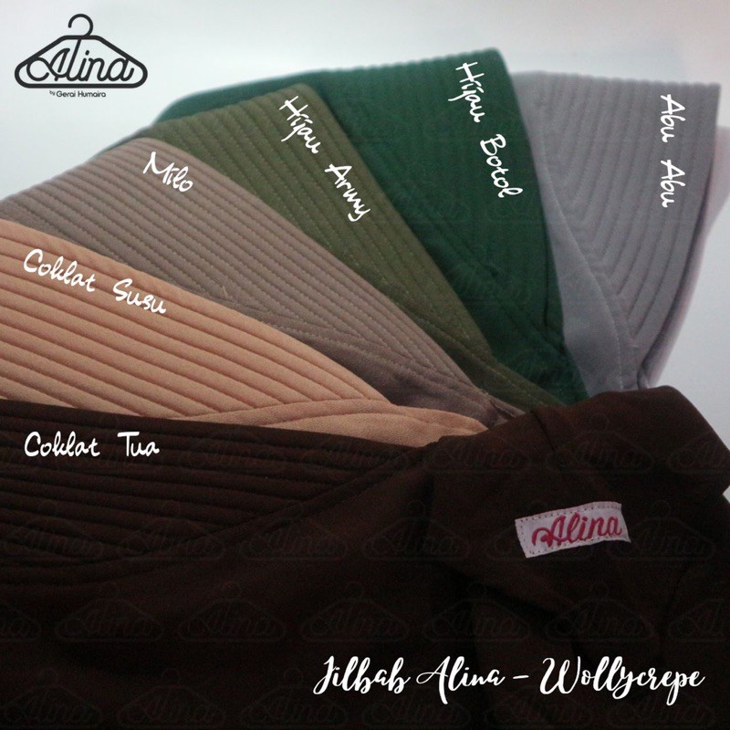 Jilbab Syari Jumbo Alina - Bergo Syari XXL Wolycrepe - Hijab Panjang