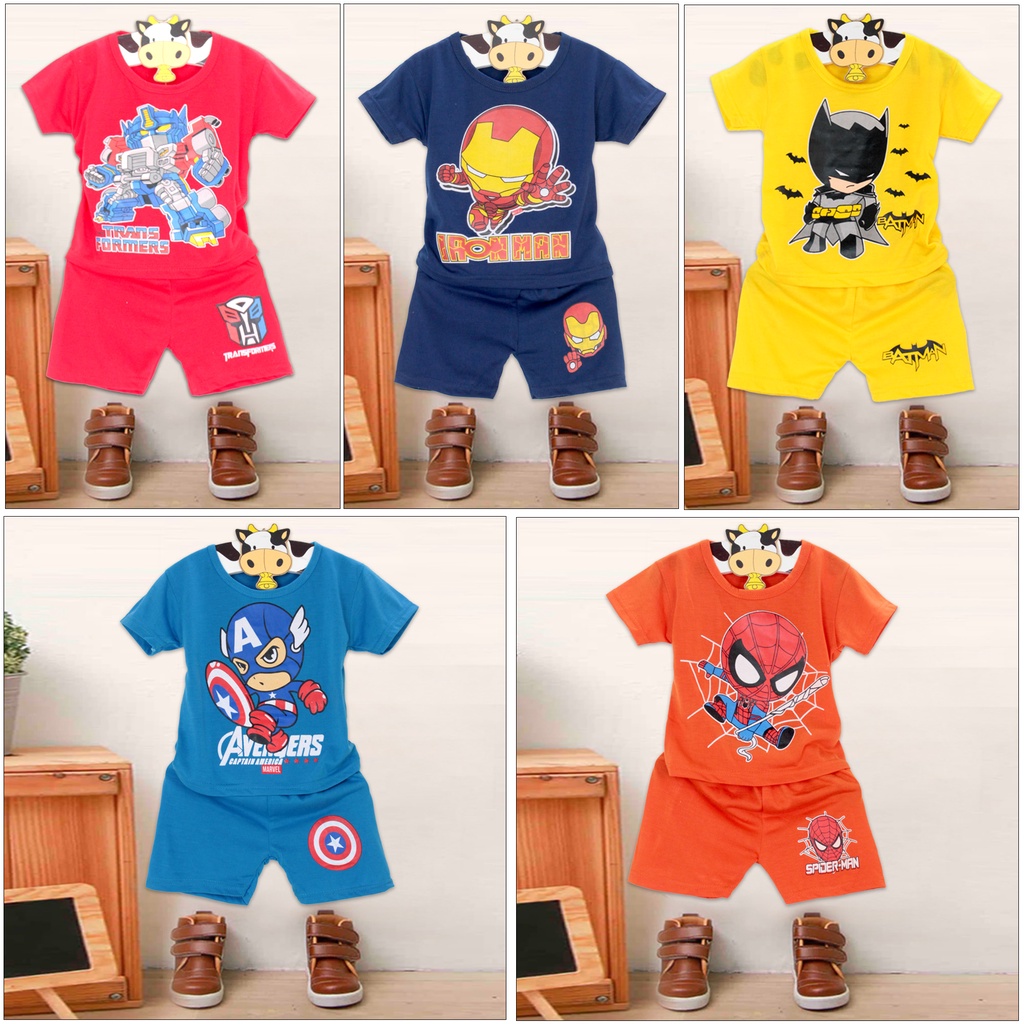 V&amp;Z kids- baju anak setelan anak laki laki/kaos anak murah/baju anak cowok/atasan anak/baju murah anak/setelan superhero/baju anak superhero