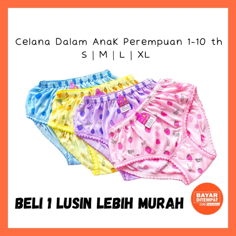 1 Lusin CD Celana Dalam Anak Perempuan Cewek Lusinan / Boxer Anak Celana Dalam Bayi Perempuan T Buah