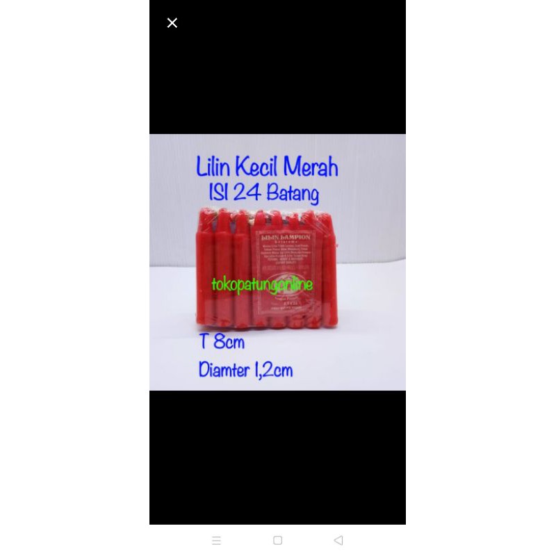 Lilin Merah Kecil T 8cm ISi 24 Batang