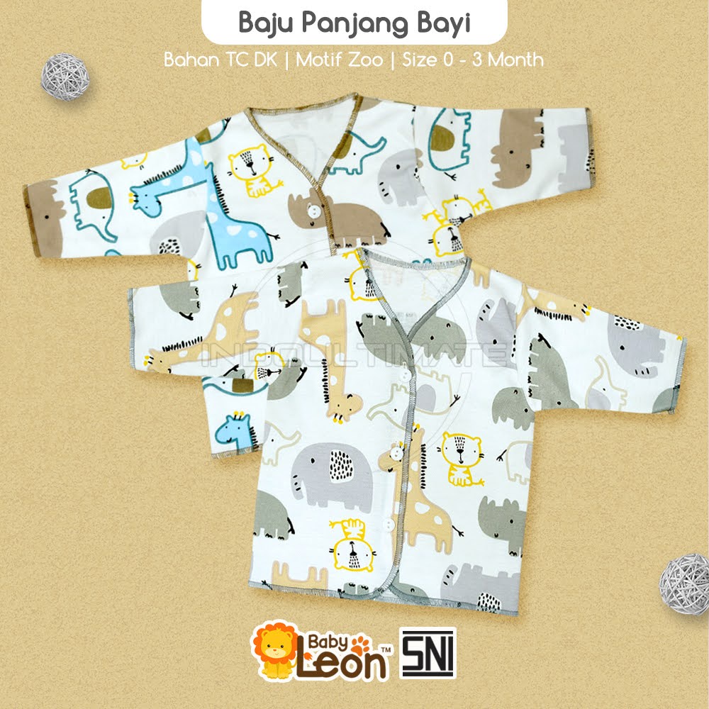 1Pcs Baju Bayi Lengan Panjang (0-3 bln) ZOO SERIES BABY LEON DS-112 Baju Bayi Baru Lahir Baju Tidur Bayi Baju Harian Bayi Atasan Kaos Bayi Pakaian Bayi