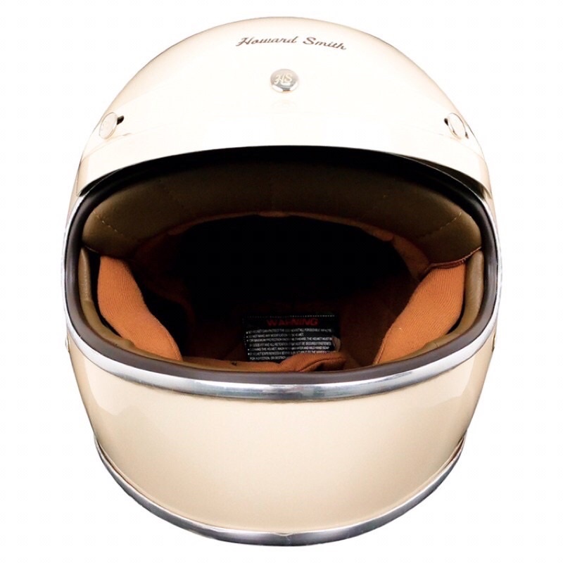 Helm full face retro cafe racer howard smith AVORIO cargloss original