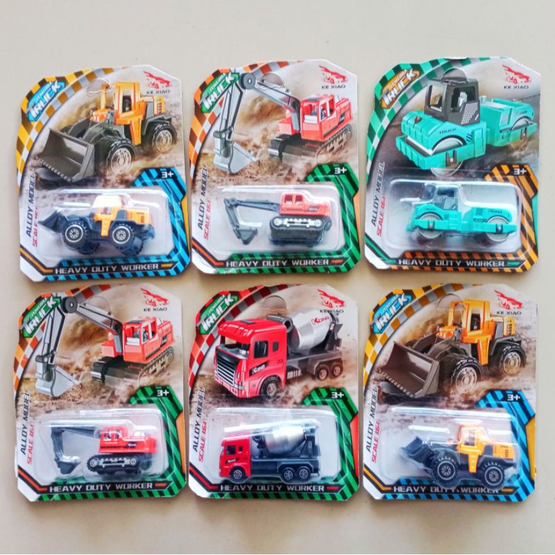 Diecast Kontruksi Truck Molen Exsavator Buildozer Forclip Diecast Mobil Kontruksi Set