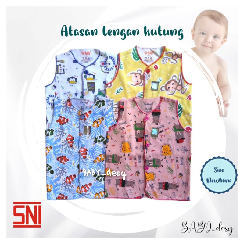 BAJU BAYI ATASAN OBLONG NEWBORN SNI / LENGAN KUTUNG