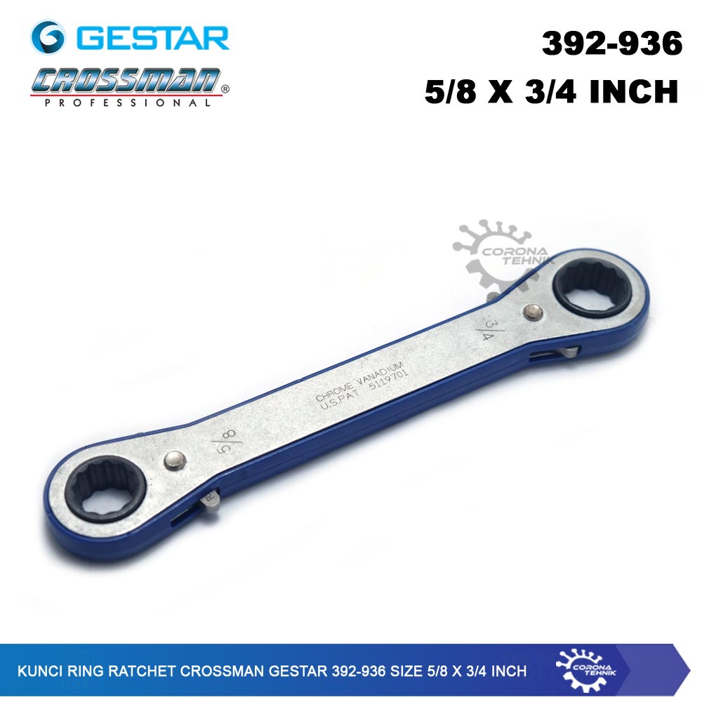 Crossman Gestar  - Kunci Ring Ratchetan - 392-936 Size 5/8 X 3/4 Inch