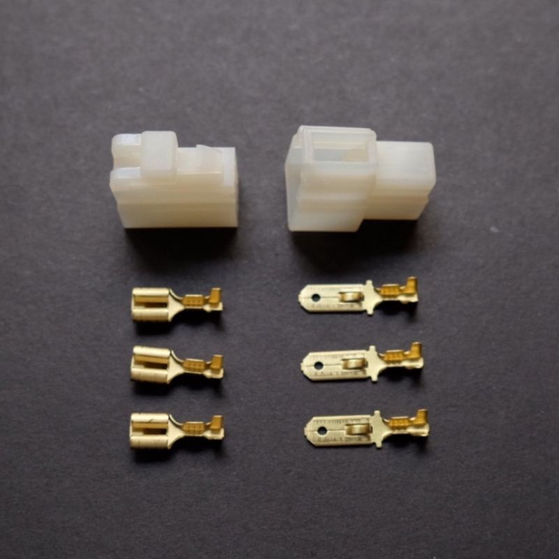 Socket 3 Pin Besar + Skun / Soket Motor / Konektor /Kabel Motor / Soket Motor Mobil 3Pin Besar