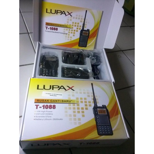 PROMO HT LUPAX T-1088 (3 BAND FM RADIO)VHF + UHF +350+400 MURAH