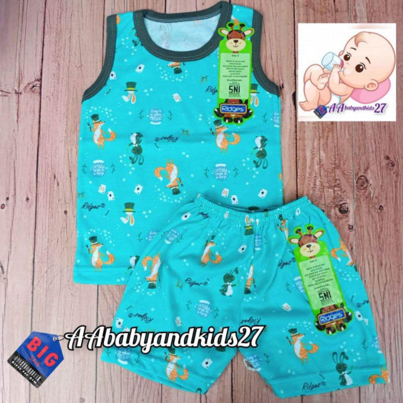 SATUAN!!!RIDGES SETELAN BAYI LENGAN KUTUNG UKURAN S M L XL MOTIF RANDOM