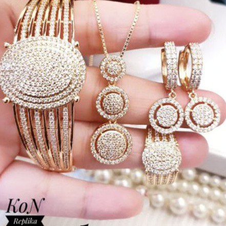 Xuping Set Perhiasan lapis emas 24k 2943n