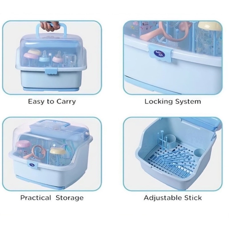 Baby Safe Travel Drying Bottle Rack / Babysafe Rak Pengering Botol Travelling Babysafe DR05