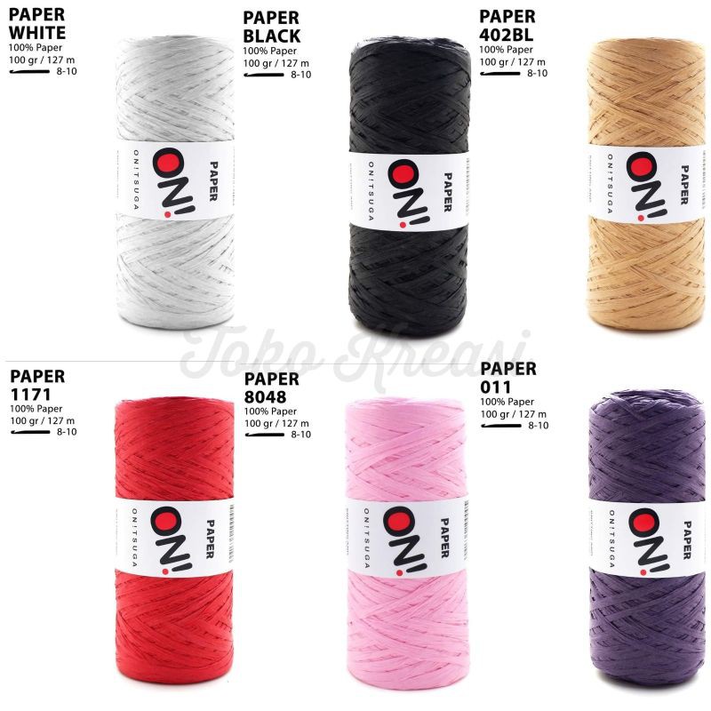 Benang Rajut Paper Yarn / Benang Paper Merk Onitsuga