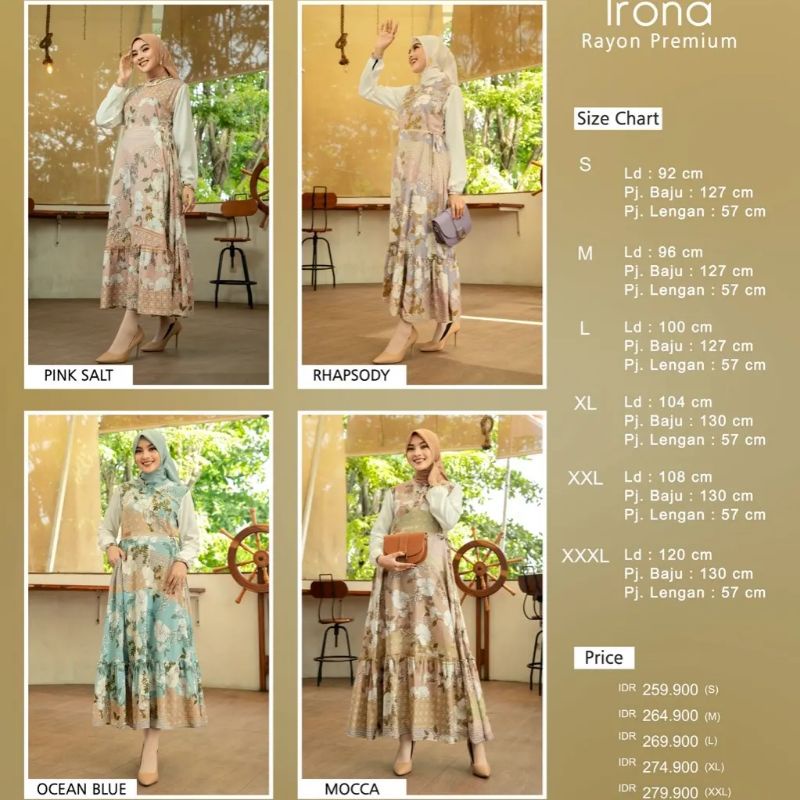 IRONA MIDI DRESS by Ar Rafi [ NEW - AR Rafi Dress Series ] Gamis Ar Rafi