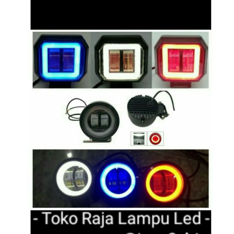 LAMPU TEMBAK CWL 2 MATA/OWL 2 MATA + ANGEL FOGLAMP MOBIL DAN MOTOR 12 volt