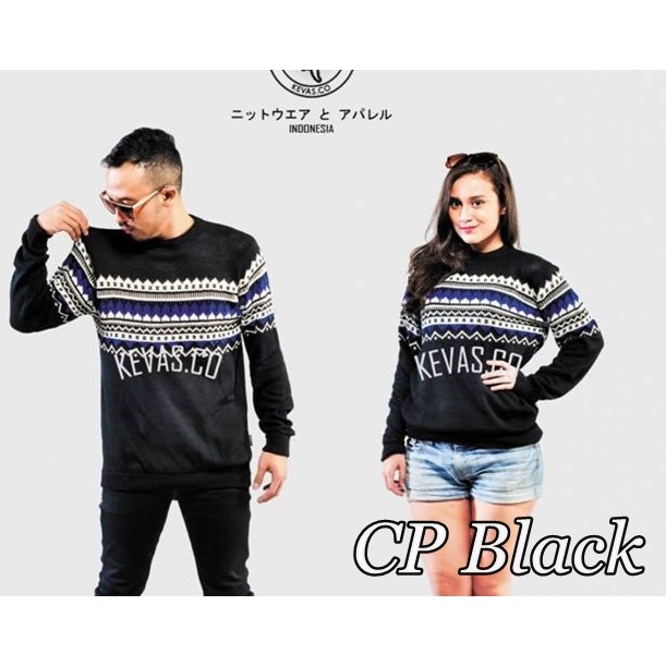 Sweater Couple Black Sweater sepasang sweater wanita pria