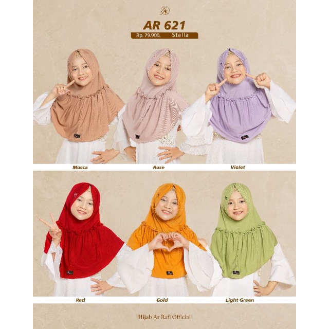 Arrafi Hijab Kode Ar 621 | Kerudung Jilbab Anak Original Arrafi