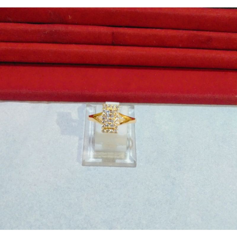 Cincin Dubay Emas Lapis imitasi Diamond Mewah