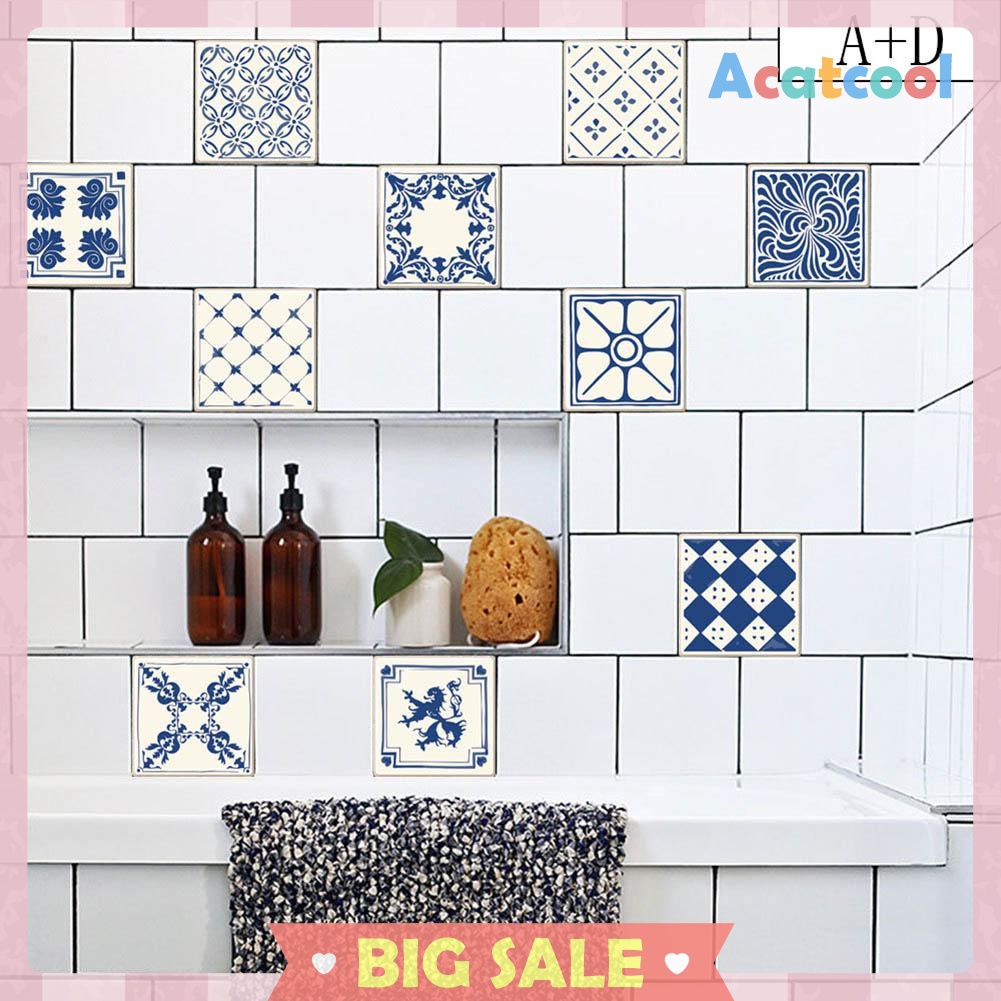 20pcs Waterproof Tiles Mosaic Wall Sticker Kitchen Bathroom Adhesive Decor