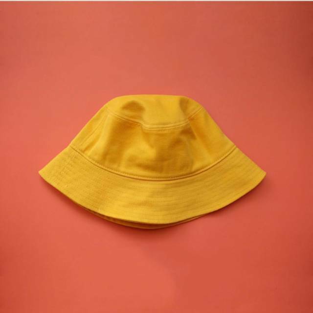 Topi Bucket Hat Polos Kuning