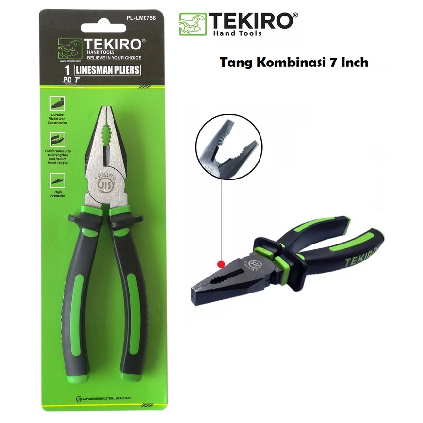 Tekiro Tang Kombinasi 7 Inch / Tang Combinasi / Tang Linesman Pliers 7&quot; / Tang Multifungsi 7 Inch