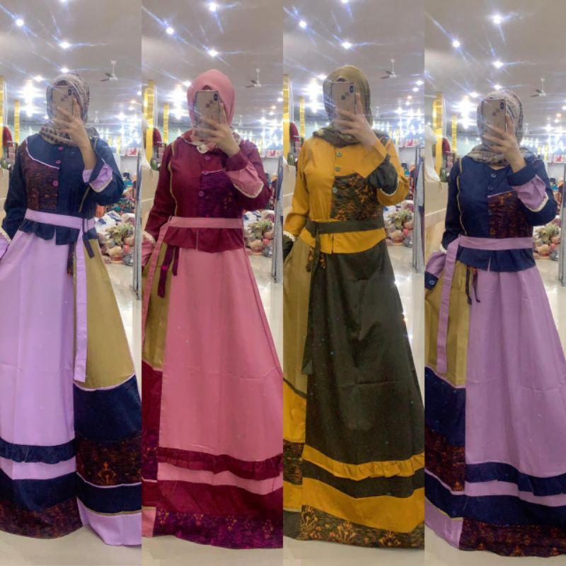 Gamis Inayah / Gamis wanita / Gamis replika / Gamis Inayah songket