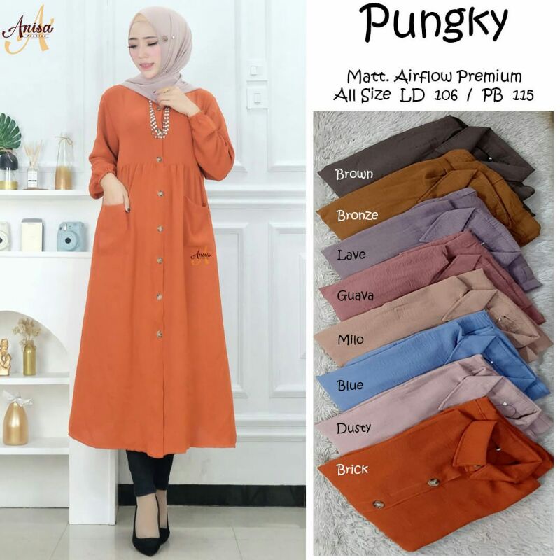 COD | PUNGKY DRESS MIDI BY ANISSA | GAMIS MIDI BAHAN AIRFLOW BEST SELLER REAL PICT | GAMIS MIDI CANT