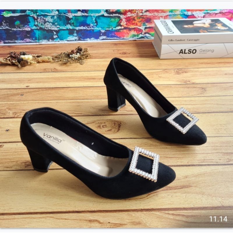 ABBUSHOES AMT 01 Sepatu Pesta Model Hak Tahu Untuk Wanita 7cm