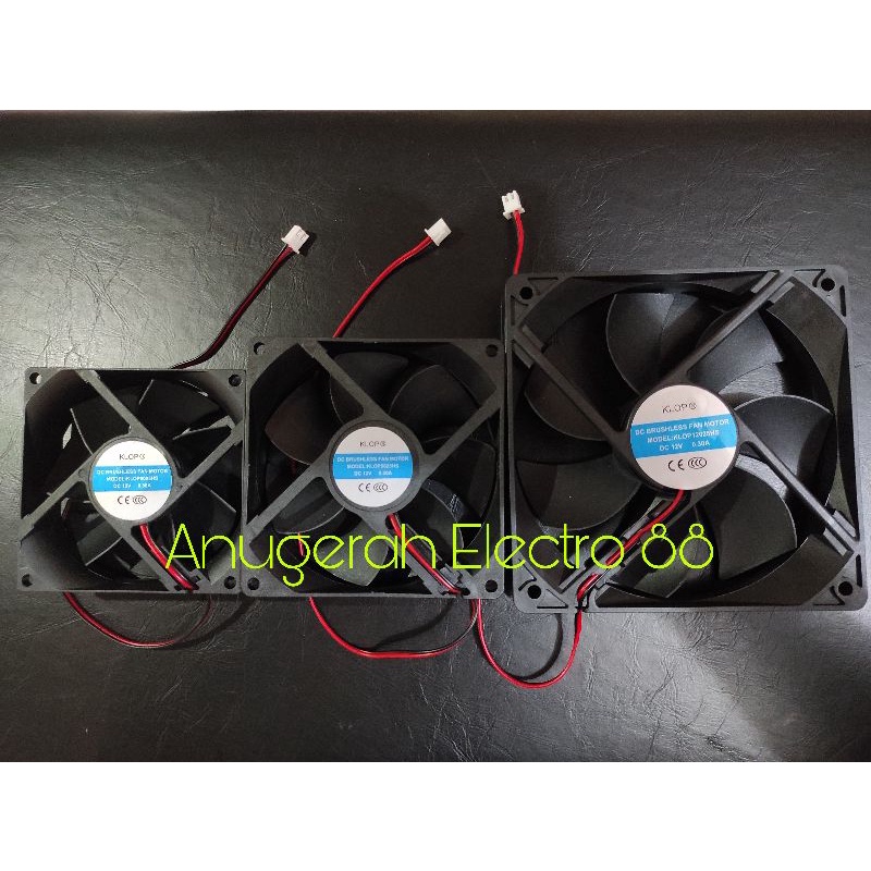 Fan DC Kipas 12V Klop Plus Socket Ukuran 4cm 6cm 8cm 9cm 12cm