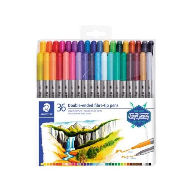 

Double Ended Spidol Fibre Tip Pen 3200 Tb36 Staedtler 3200TB36 ---READY---