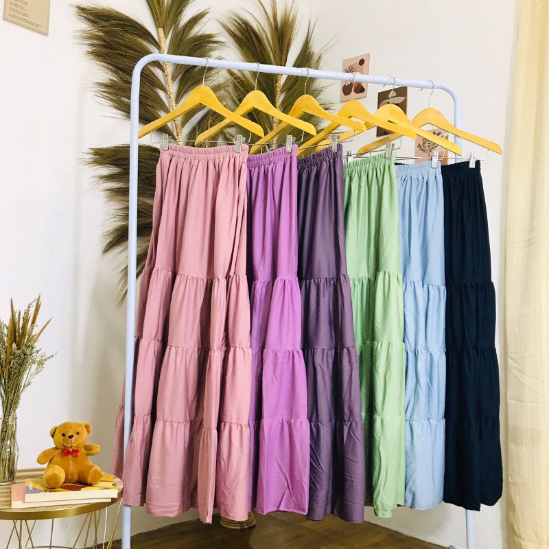 ROK SUSUN MAXI SKIRT // ROK PREMIUM // ROK WANITA TERBARU