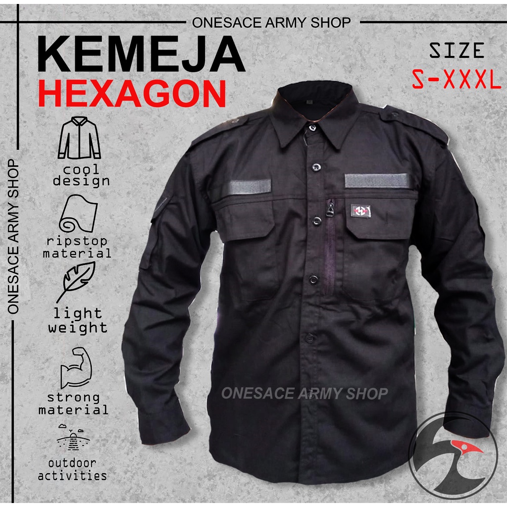 KEMEJA TACTICAL HEXAGON / KEMEJA PANJANG OUTDOOR / KEMEJA LAPANGAN